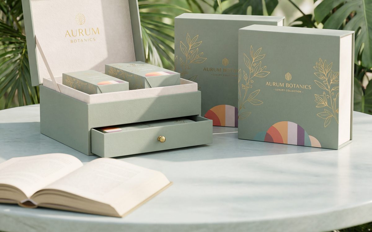 Luxury rigid gift boxes manufactured by ColorAura