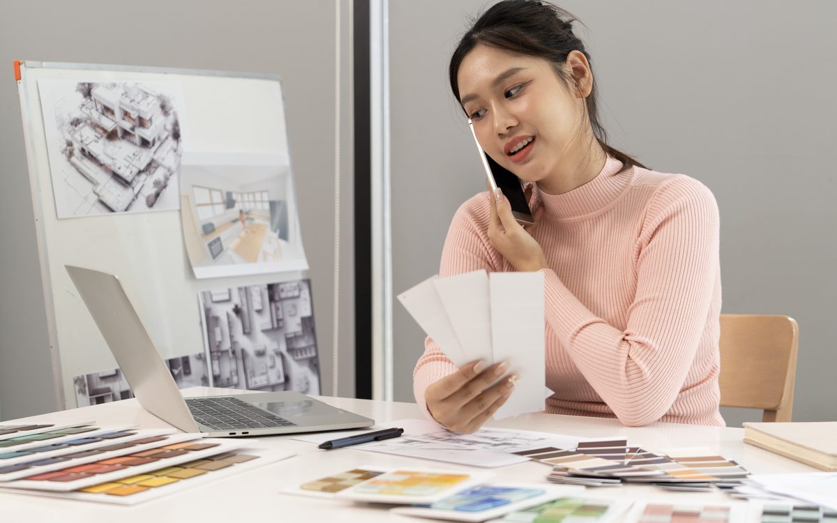 Choosing paper stocks and finishes from swatches