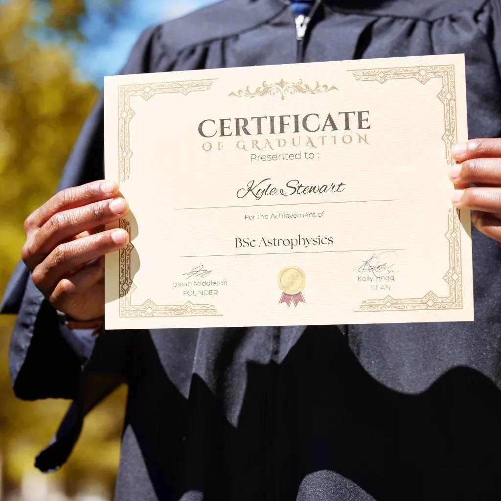 Premium Paper Certificates – front view – printed by ColorAura, Surat