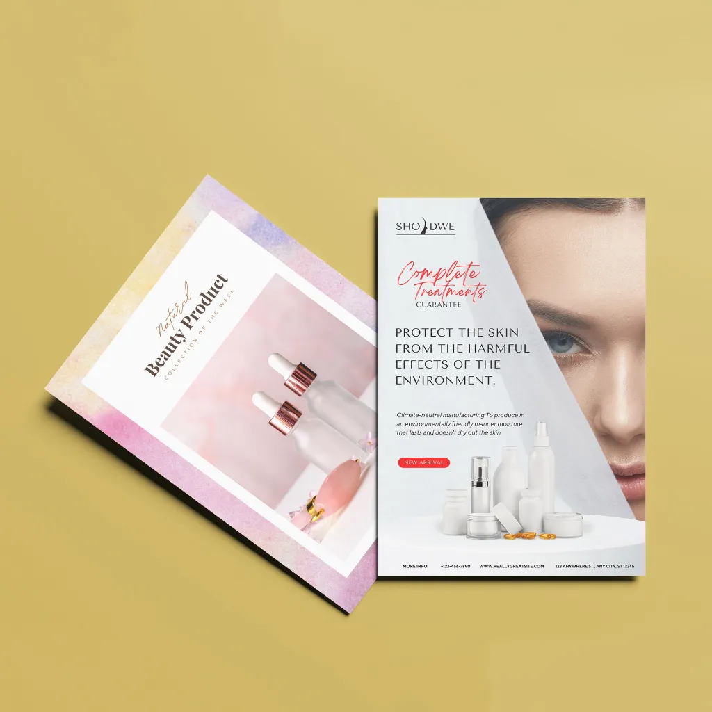 Custom Flyers & Leaflets – finish and paper texture – printed by ColorAura, Surat